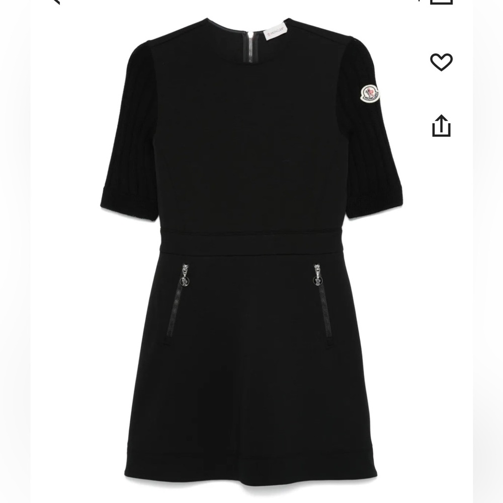 MONCLER Ribbed Sleeve Jersey Mini Dress size S